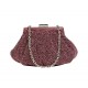 Evening Bag - Glittery Look Fabric - Fuchsia - BG-92093FU